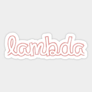 lambda Cursive Greek Letter Sticker